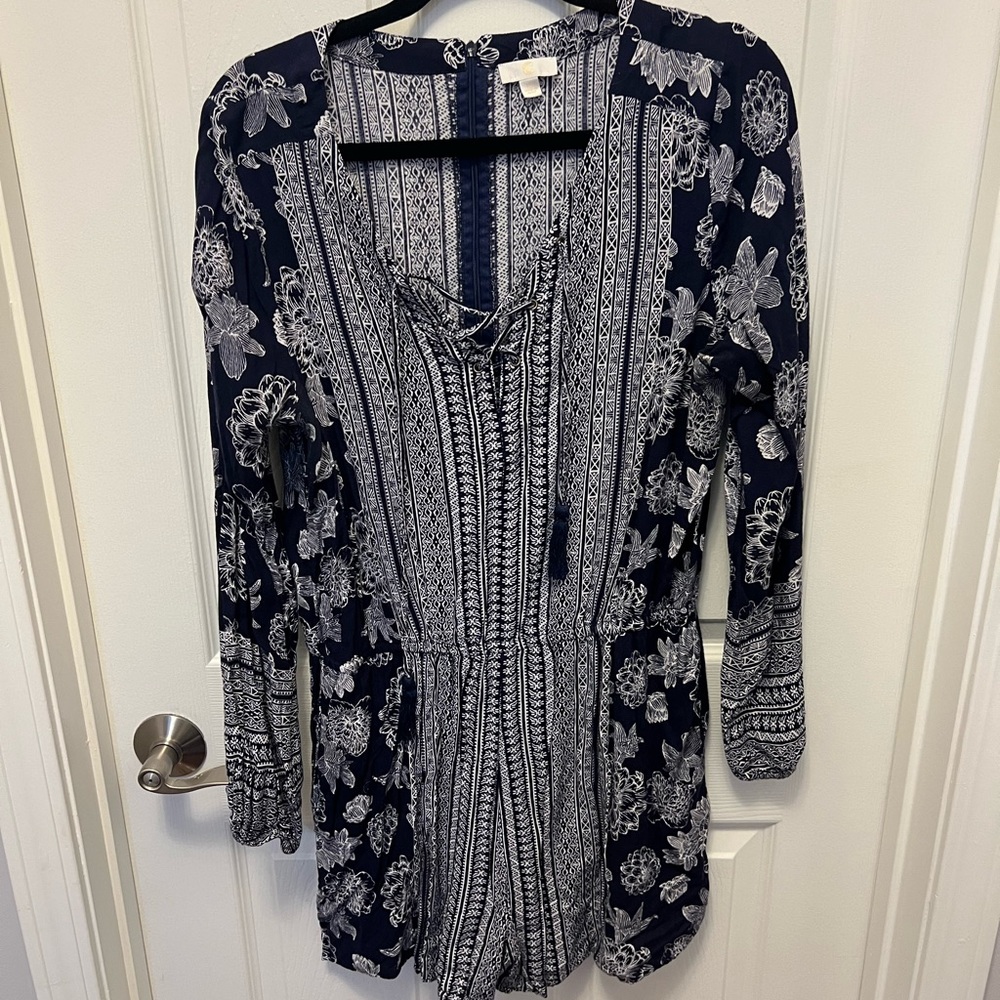 Charming Charlie’s blue and white romper